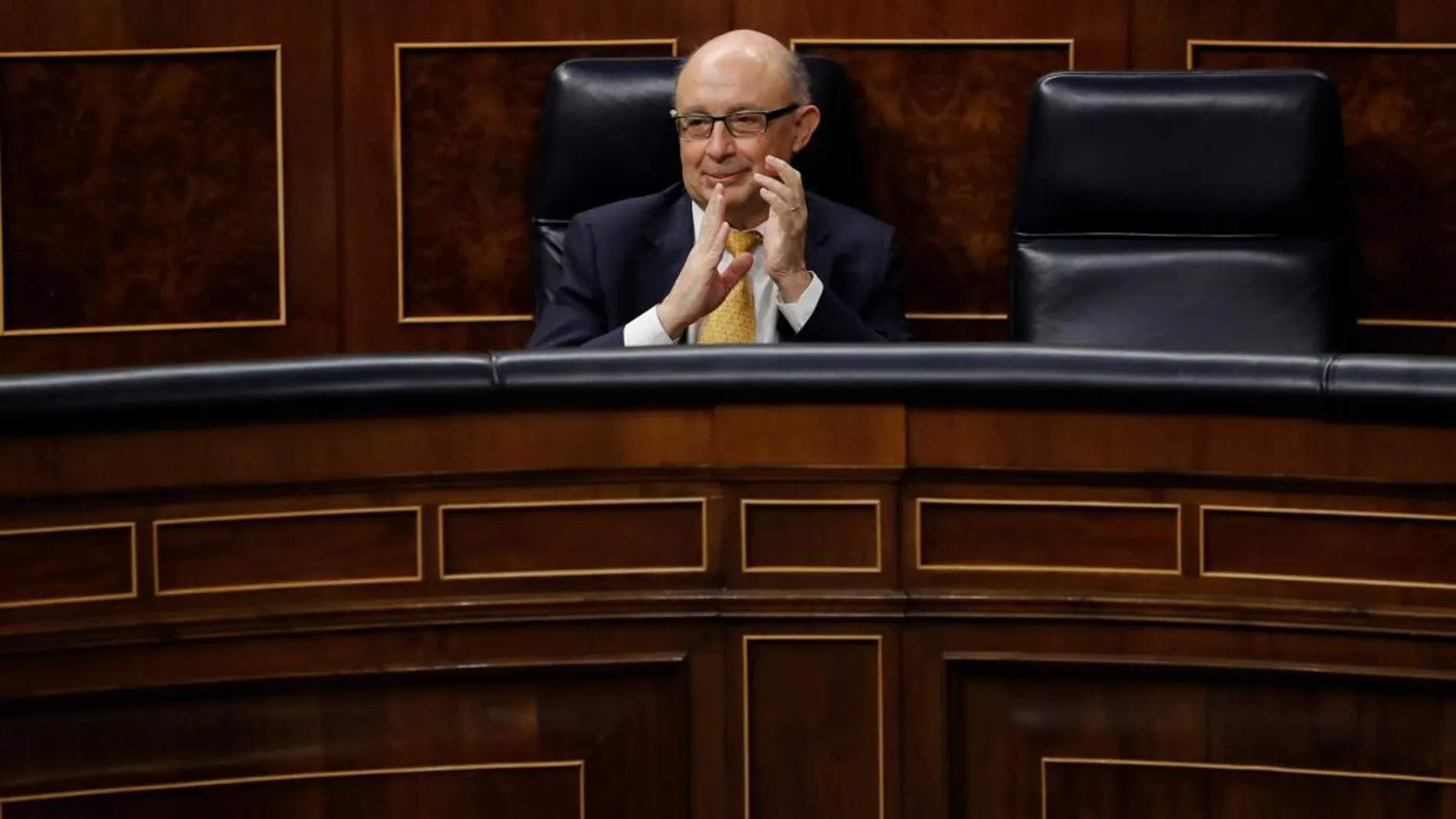 Cristóbal Montoro hoy, en el Congreso de los Diputados.