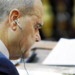 Un momento de la intervención ayer en el Senado de Manuel Chaves