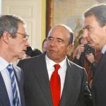 Con el ex presidente Rodríguez Zapatero y Emilio Botín