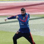 Diego Costa, durante el entreno de ayer en la Ciudad del Fútbol de Las Rozas