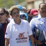 La presidenta brasileña, Dilma Rousseff, el sábado 13 de febrero de 2016, en el barrio Zepeling