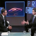 El president de la Generalitat, Carles Puigdemont, durante la entrevista en Olot TV