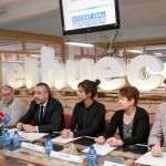 Jesús Rodríguez junto con los representantes de las entidades participantes en el proyecto