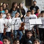 Un momento del concierto, en el que participaron 90 niños