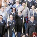 El jefe del Consell, Ximo Puig y el presidente de la Diputación de Alicante, César Sánchez, durante la romería