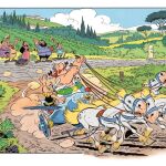 Viñeta facilitada por la editorial Albert René. Astérix y Obélix, los irreductibles galos creados por Albert Uderzo y René Goscinny, desembarcarán en Italia en su próximo álbum de aventuras