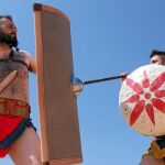 Concentración de recración romana celebrada en la localidad leonesa de Virgen del Camino