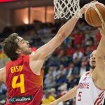 Pau Gasol en un partido contra Turquía