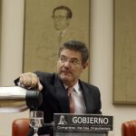 El ministro de Justicia, Rafael Catalá, durante su comparecencia en el Congreso