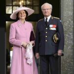 Los Reyes de Suecia en los actos de hoy en Estocolmo de celebración del 70 aniversario de Carlos Gustavo.