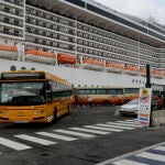 Un crucero atracado en el puerto de Valencia.