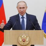 Vladimir Putin durante un discurso en Moscú