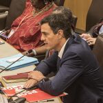 Sánchez, ayer, en Nueva York