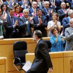 El presidente del Gobierno, Mariano Rajoy, compareció ayer en el Senado para pedir su apoyo en la aplicación del 155 en Cataluña