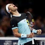 Rafael Nadal gesticula ante el sudafricano Kevin Anderson
