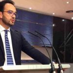 Antonio Hernando, durante la rueda de prensa que ha ofrecido esta tarde.