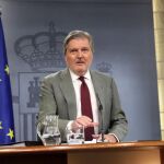 El ministro de Educación, Cultura y Deporte y portavoz del Gobierno, Íñigo Méndez de Vigo, durante la rueda de prensa posterior a la reunión del Consejo de Ministros