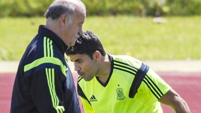Del Bosque, con Diego Costa