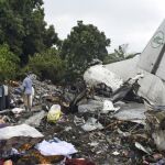 Imágen del avión siniestrado en Juba