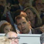 El Rey Felipe VI asiste con su hija, la infanta Sofía, al partido de vuelta de las semifinales de la Liga de Campeones que Real Madrid y Manchester City