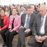 Ballvé, Javier Lacalle, María José Salgueiro, Milagros Marcos y Rico en el arranque de la nueva fábrica de Campofrío