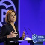 La secretaria general del PP, María Dolores de Cospedal