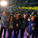 Íñigo Errejón durante el mitin electoral de su partido en el Palacio de Deportes de Oviedo.