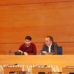 El conseller de Educación, Vicent Marzá, junto al secretario autonómico, Miguel Soler, ayer en la presentación