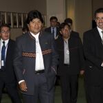 El presidente boliviano Evo Morales a su llegada al debate anual de alto nivel de la Asamblea General de la ONU celebrado en su sede de Nueva York