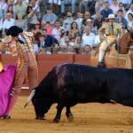 El peruano Roca Rey, en una de sus actuaciones en la Maestranza esta temporada