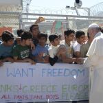 El Papa Francisco en el campo de refugiados de Moria