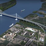 Infografía del puente Pumarejo, una de las infraestructuras que Sacyr tiene adjudicadas en Colombia.