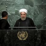 Hasan Rohaní durante su intervención el Naciones Unidas