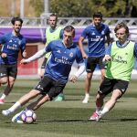 Kroos y Modric, en el entrenamiento de ayer del Real Madrid