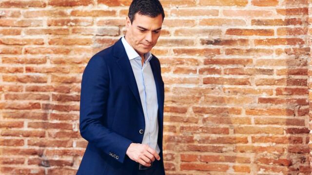 El líder del PSOE, Pedro Sánchez, ayer, durante un acto en Madrid