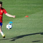 Cesc, en un reciente entrenamiento con la Selección