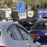 Tráfico en la carretera A-2 en sentido salida de Madrid