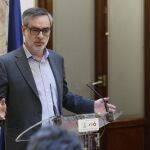 El diputado de Ciudadanos José Manuel Villegas, durante la rueda de prensa ofrecida hoy en el Congreso