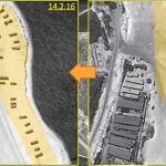 Dos imágenes de la isla Woody tomadas en fechas diferentes demuestran la instalación de los misiles