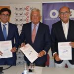El profesor de la Pablo de Olavide Manuel Alejandro Hidalgo; el presidente de la Cámara, Francisco Herrero; y el presidente de la OEA, Francisco Ferraro