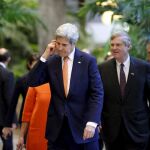 El secretario de Estado John Kerry, hoy, en La Habana.