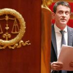 El primer ministro francés, Manuel Valls, ayer, en el Parlamento