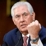 Rex Tillerson, el nominado de Trump a secretario de Estado, ayer, durante su audiencia ante el Senado