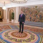 Felipe VI espera en el Palacio de la Zarzuela a los líderes políticos en la anterior ronda de consultas, antes de proponer un candidato al Congreso de los Diputados