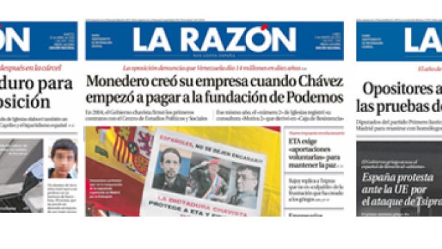 Portadas de La Razón denunciando el caso.