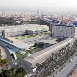 Imagen virtual del nuevo edificio del Hospital del Mar y de la futura ampliación