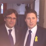 Puigdemont con el eurodiputado del Sinn Féin Matt Carthy