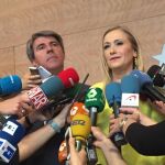 Cristina Cifuentes, durante su comparecencia ante los medios de comunicación