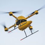 Un dron de reparto de medicinas en pruebas, en este caso de la empresa DHL