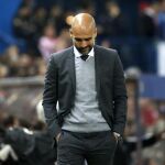 El entrenador del Bayern de Múnich, Pep Guardiola, durante el partido frente al Atlético de Madrid